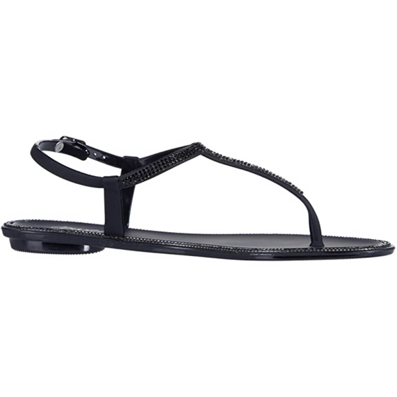 Jewel Badgley Mischka Thongs Sandals Black Jelly 7 - Picture 4 of 15